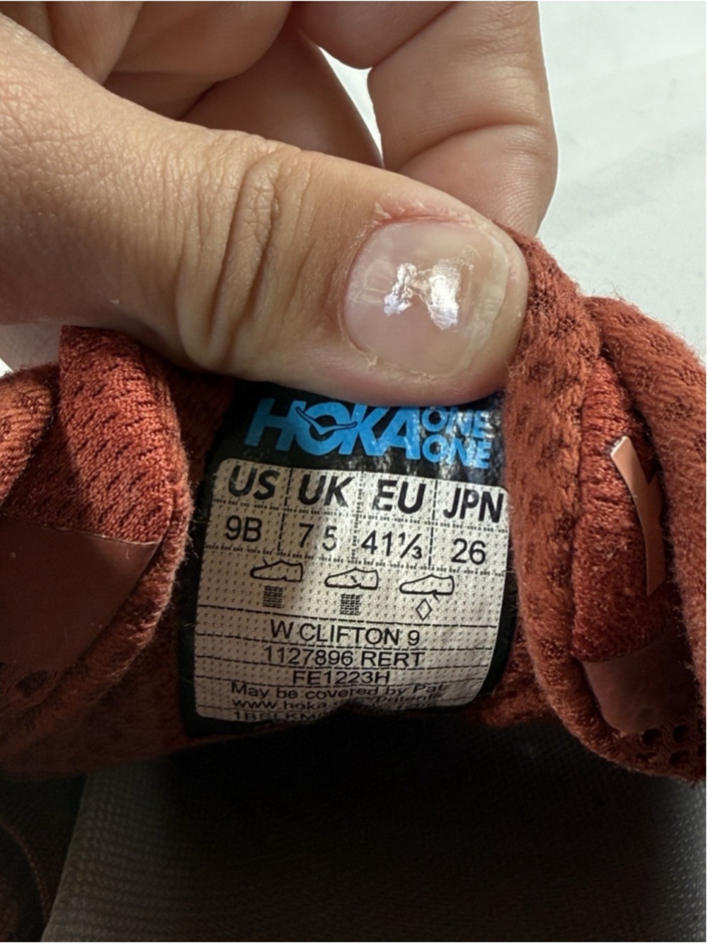 HOKA One One Clifton 9 Women’s Size 9B US Brick Red Running Shoes 1127896 RERT - Picture 2 of 16